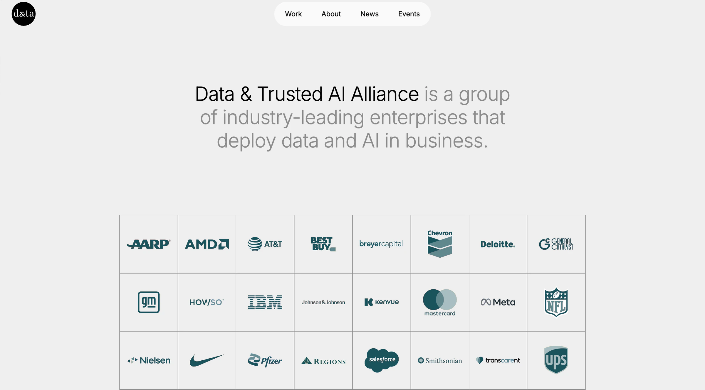 Data & Trust Alliance — screen capture