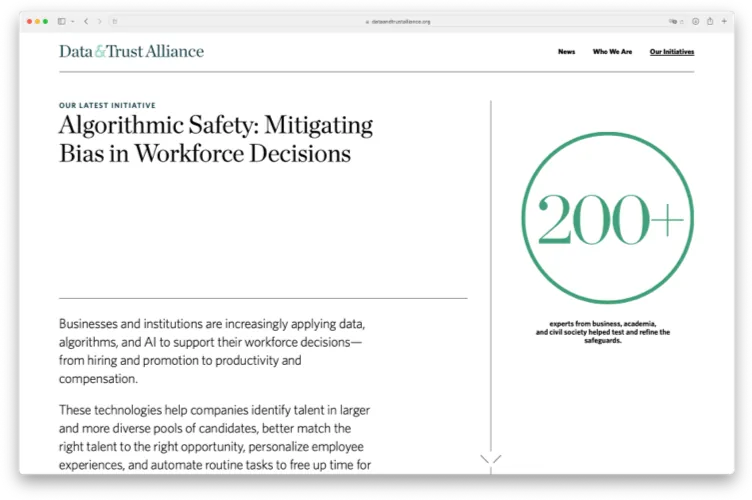 Data & Trust Alliance — screen capture